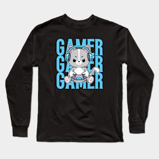 Gamer Cat Long Sleeve T-Shirt